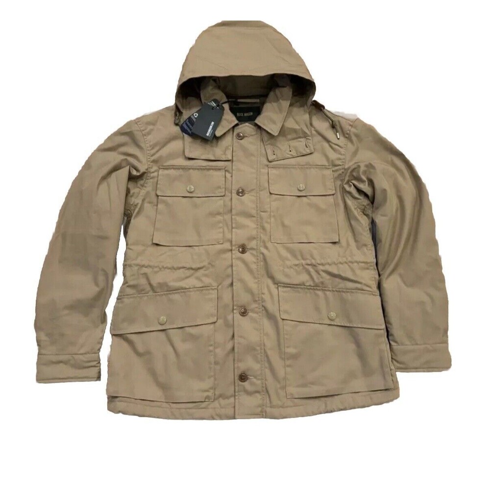 Buck Mason Desert Khaki Storm Stopper Field Jacket L Large Hooded.
Used in VGC.